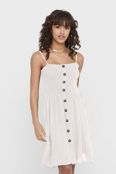 Springfield Strappy dress with smocking white