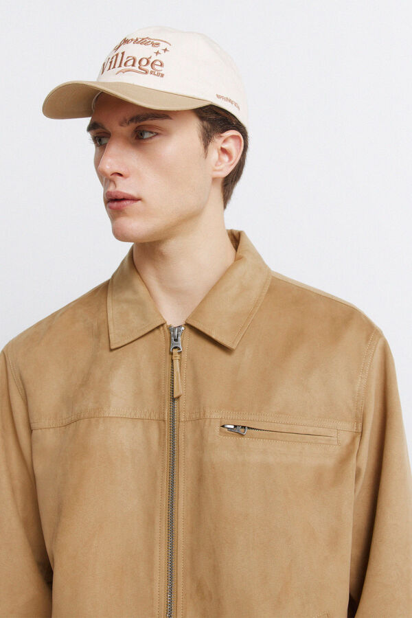 Springfield Faux suede jacket brown