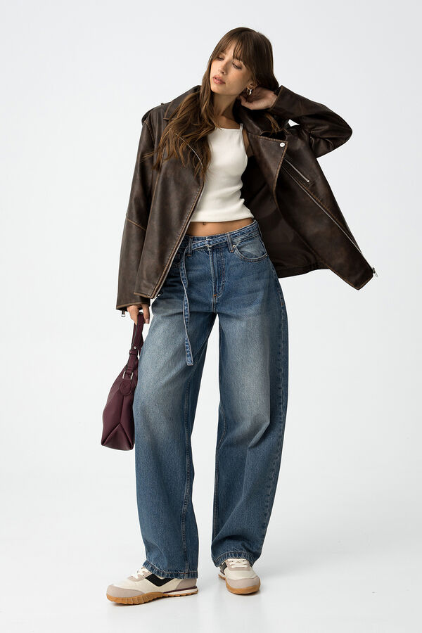 Tiffosi Jeans Ava Balloon Fit com Cinto azul