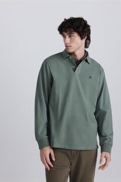 Springfield Piqu&eacute; long sleeve regular fit polo shirt
