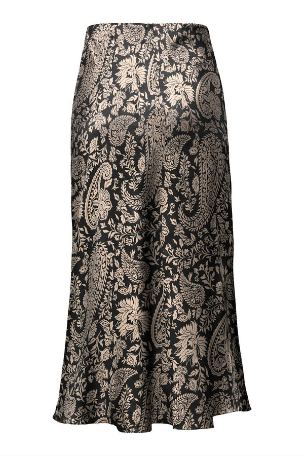 Only Falda midi sat&eacute;n estampado