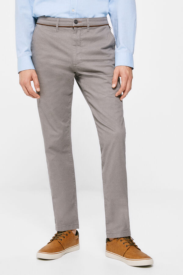 Springfield Micro printed chino trousers grey mix