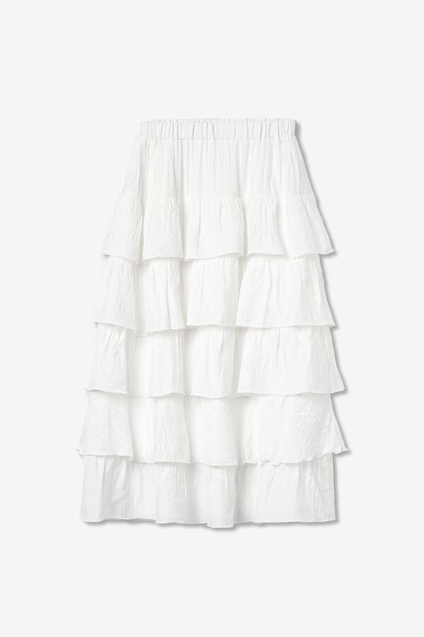 Tiffosi Falda midi volantes marfil