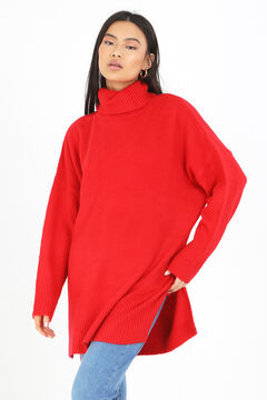 Springfield Jersey-knit jumper with polo neck brick