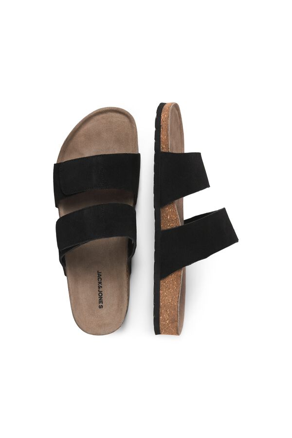 Jack & Jones Veloursleder-Sandalen mit Gummisohle Schwarz