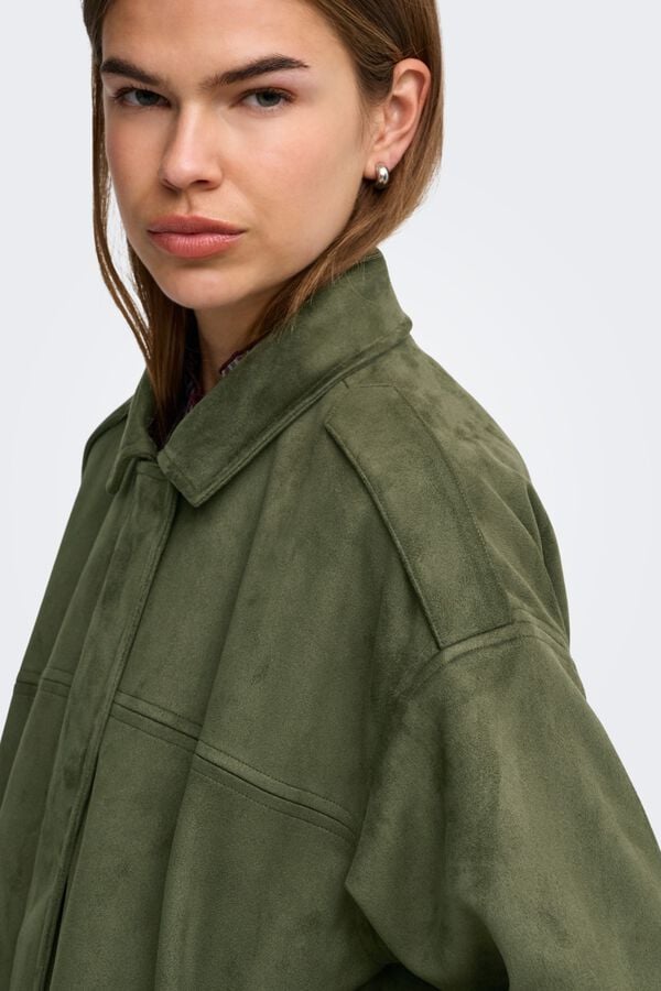 Only Faux suede jacket green