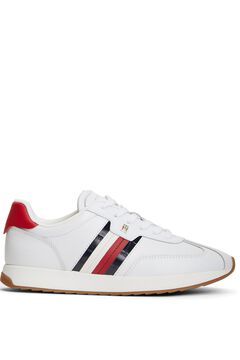Tommy Jeans Leather striped runner sneaker