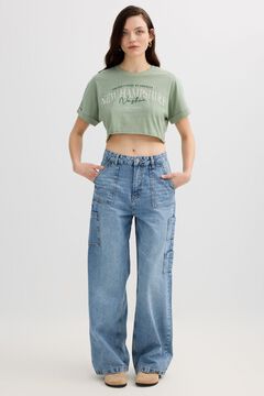 Inside Jeans wide leg com bolsos