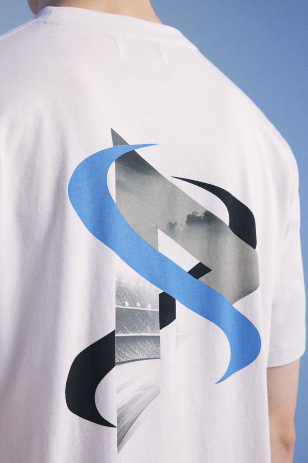 Springfield T-shirt Pedri x Springfield logo photo  blanc