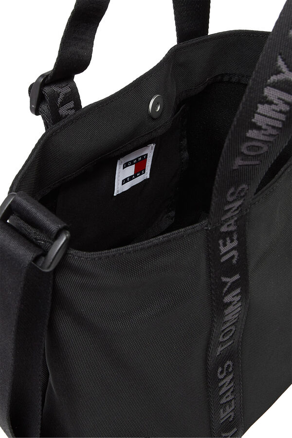 Springfield Tote-Bag Miniformat Tommy Jeans für Damen mit Magnetverschluss schwarz