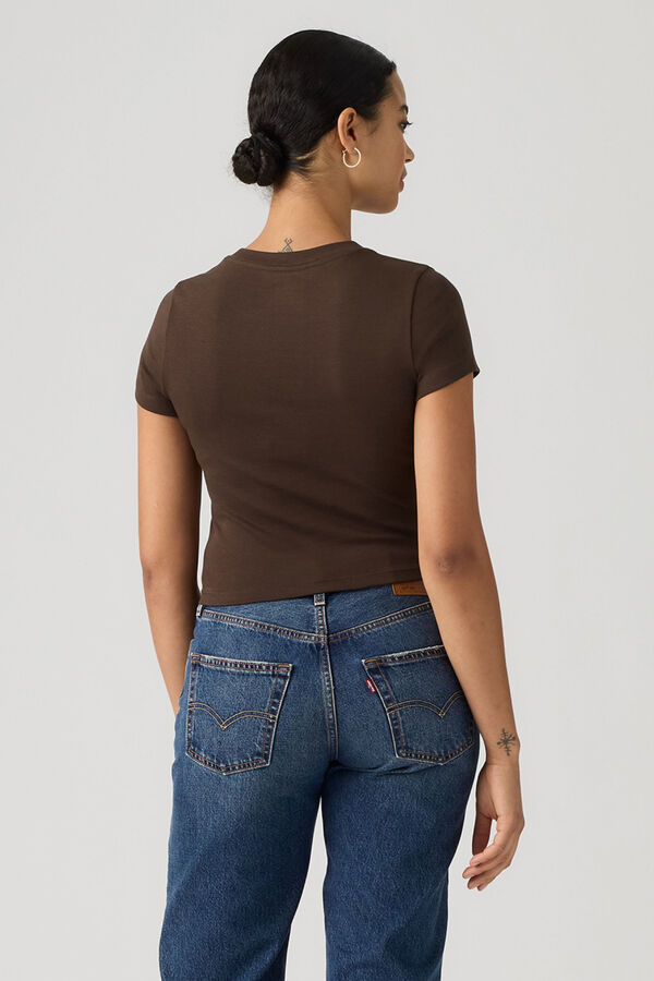 Levi's T-shirt de manga curta com logo castanho