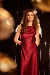 DeFacto Vestido largo satinado estampado