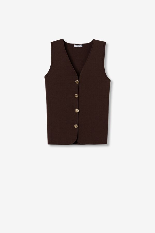 Tiffosi Camisa slim com bot&otilde;es castanho