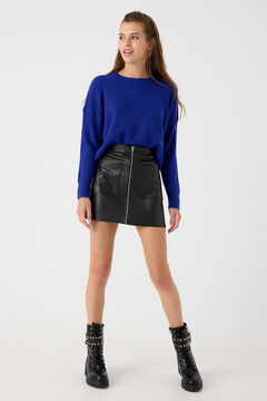 Springfield Faux leather mini skirt black