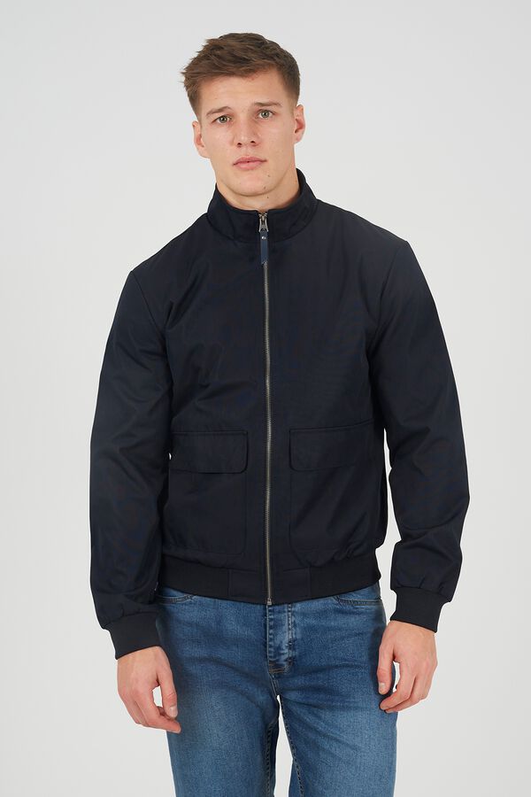 Brave Soul Funnel neck bomber blue