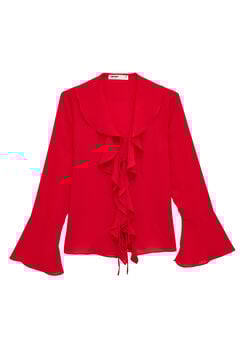 Koton Blusa de gasa volantes