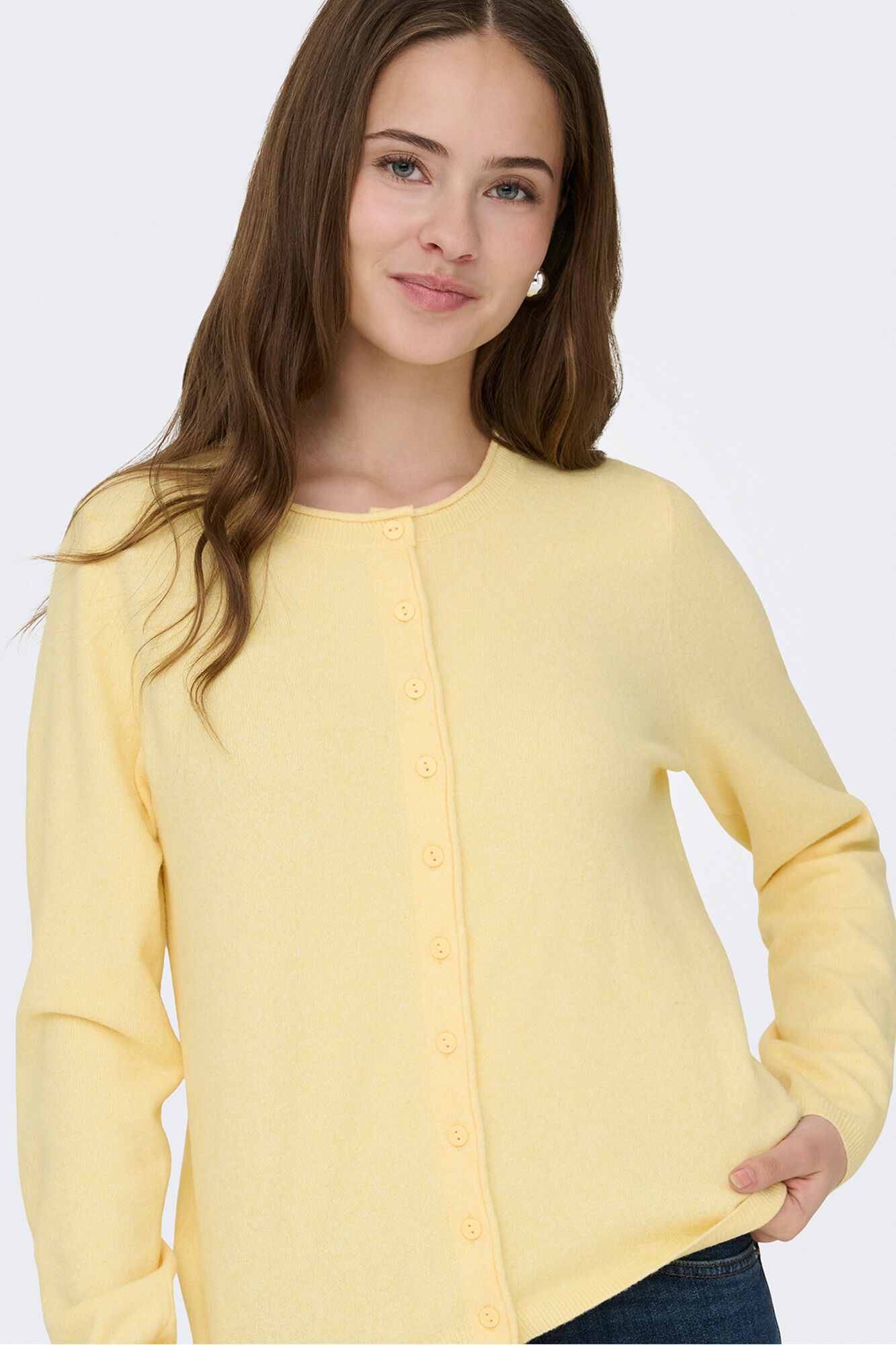 Only Casaco de malha com bot&otilde;es