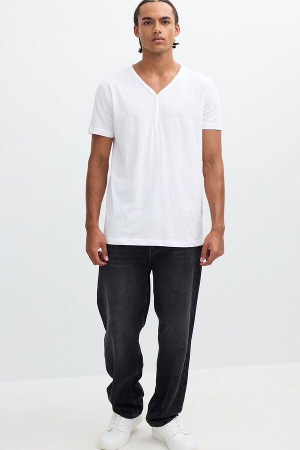 Inside Camiseta con botones blanco