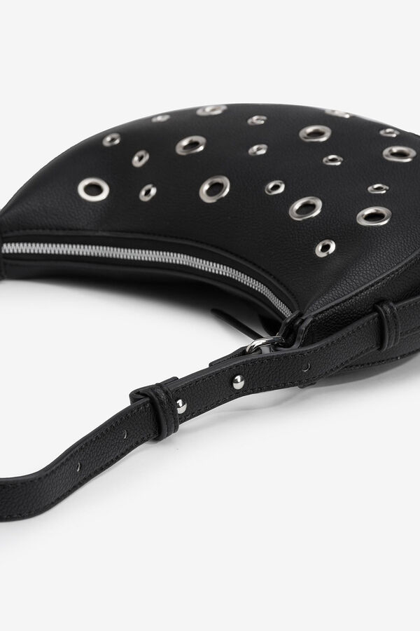 Tiffosi Baguette Handbag, bag with Eyelets Crna