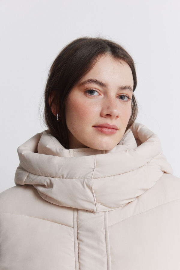 Springfield Puffer jacket with hood brown