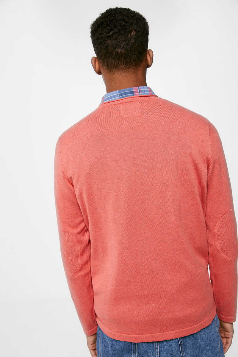 Springfield Essential jumper with elbow patches rust