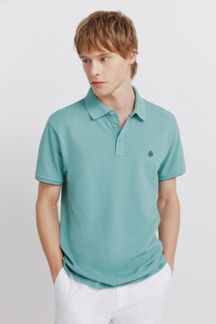 Springfield Piqu&eacute; contrast cuff slim fit polo shirt