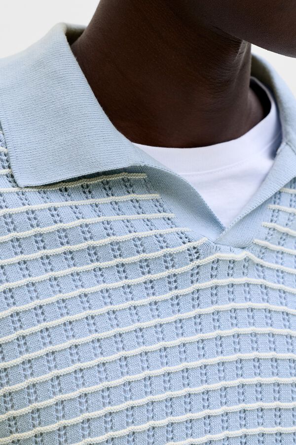 Jack & Jones Polo punto relaxed fit algod&oacute;n azul