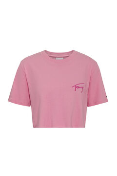 Springfield Camiseta Tommy Jeans super crop rosa