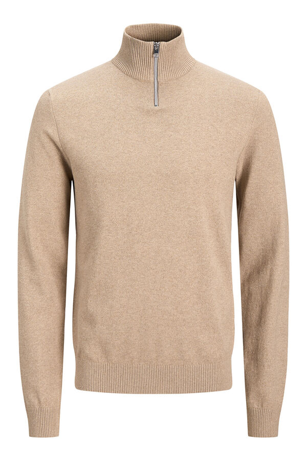 JJ REBEL Neck zip fastening jumper grey