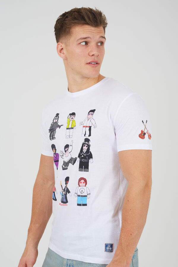 Brave Soul Camiseta piezas de lego manga corta blanco