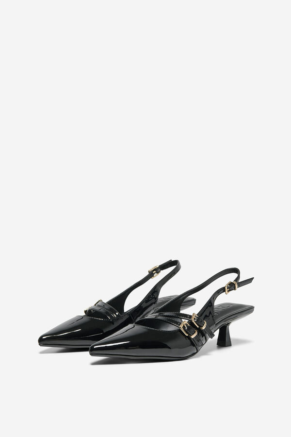 Only Sapato com fivela de salto gatinho preto