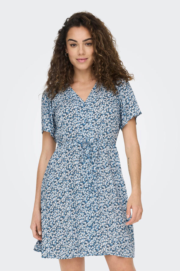 Only Kurzes Kurzarmkleid Blau