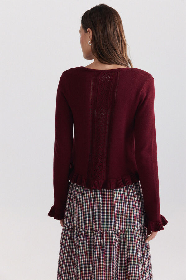 Springfield Thin ruffle cardigan red