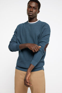 Springfield Textured elbow patches jumper blue
