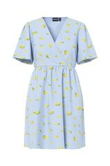 Pieces Vestido mini estampado con manga corta azul