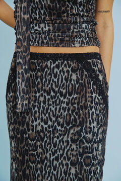 Noisy May Falda midi animal cinturilla