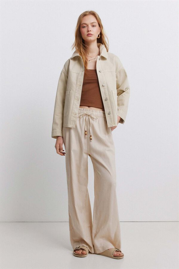Springfield Linen long trousers nude