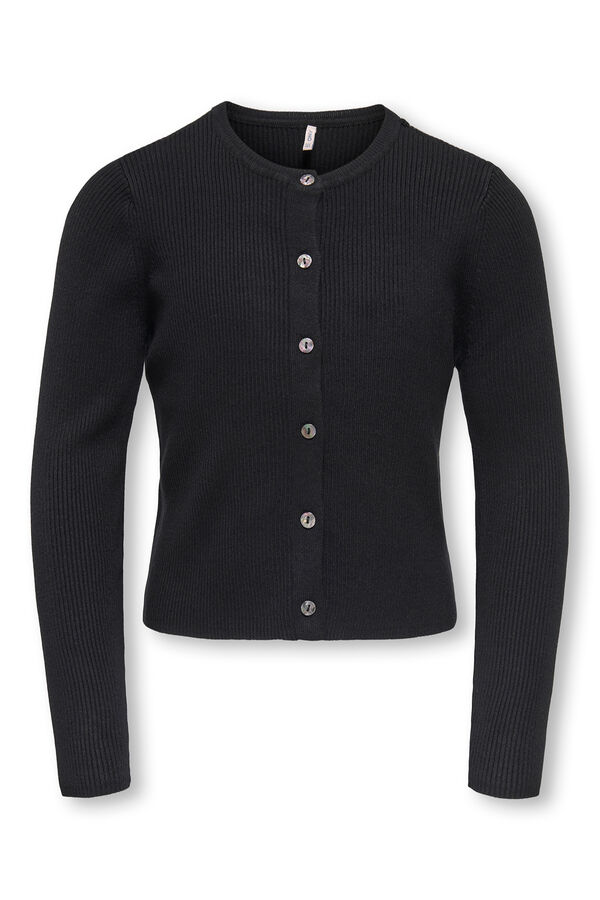 Only Girls Soft round neck cardigan noir