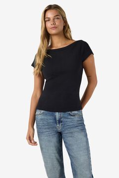 Noisy May Camiseta de manga corta con cuello barco