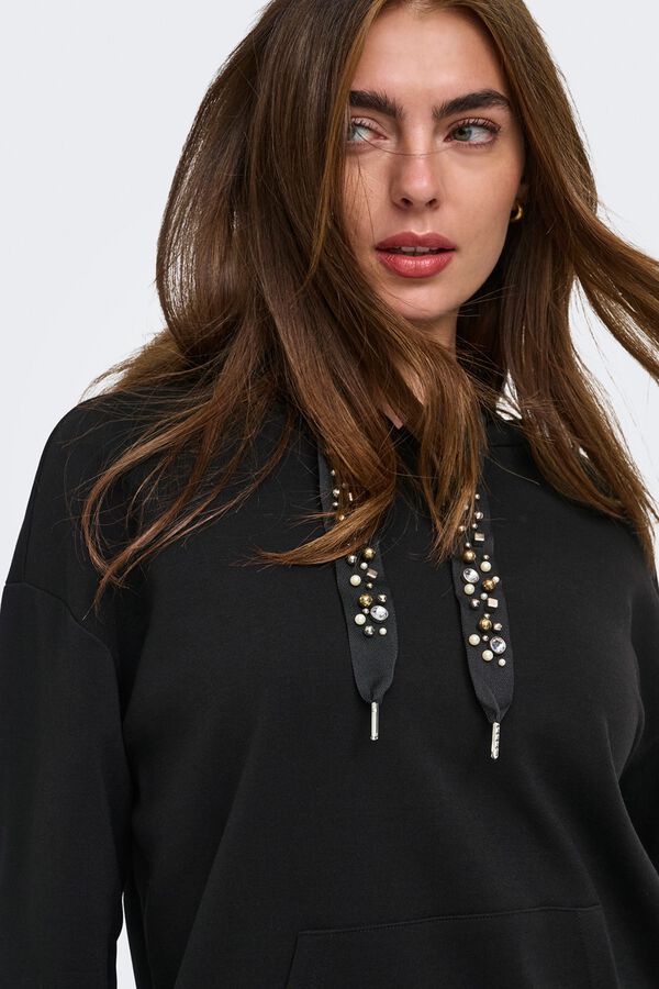Only Sweatshirt com capuz preto