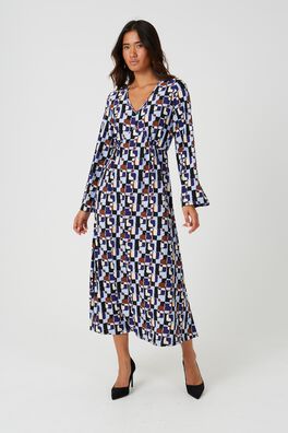 Vestido midi estampado geométrico