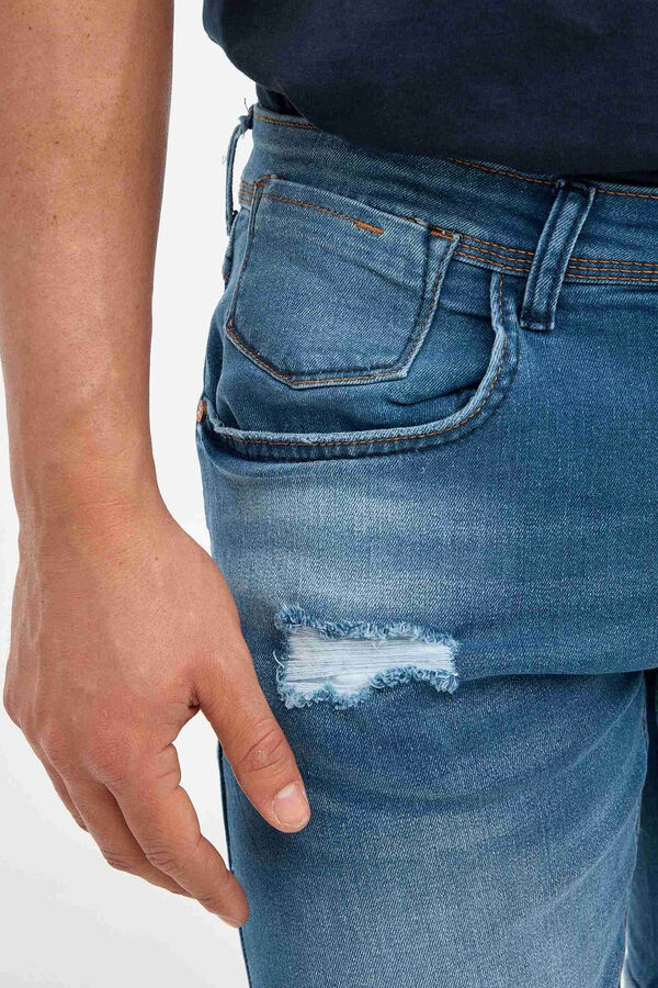 Inside Skinny denim Bermuda shorts blue
