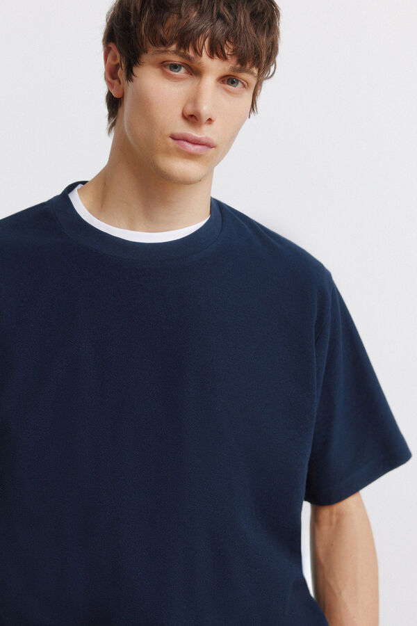 Springfield Textured T-shirt blue