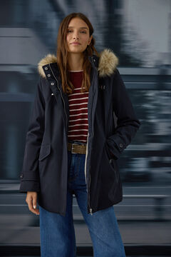 Springfield Parka &agrave; capuche en fourrure avec boucle