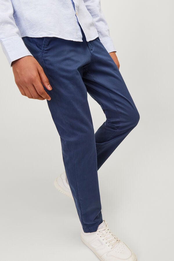 Jack & Jones Junior Pantal&oacute;n chino slim azul