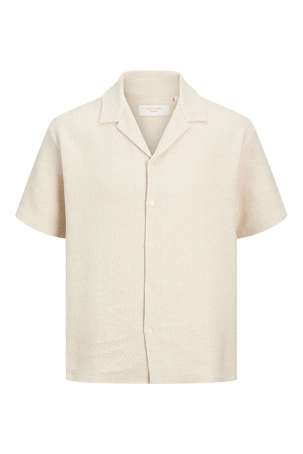 Jack & Jones Camisa resort manga corta crochet blanco