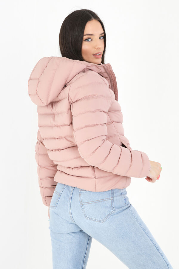 Springfield Quilted puffer jacket with hood roze