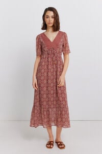 Springfield Border print neckline midi dress