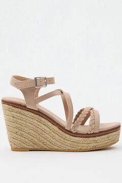 Springfield Jute wedge with crossover braided straps rouge