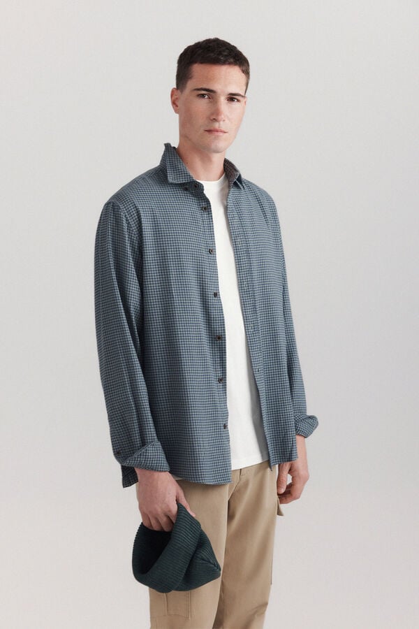 Springfield Chemise &agrave; carreaux vichy vert